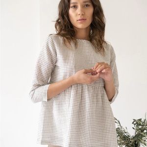 LAUDE the Label Ayla Top - Natural Checker